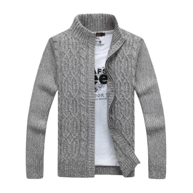 全5色×5サイズ！スタンドカラーカーディガン ニットジャケット 立ち襟