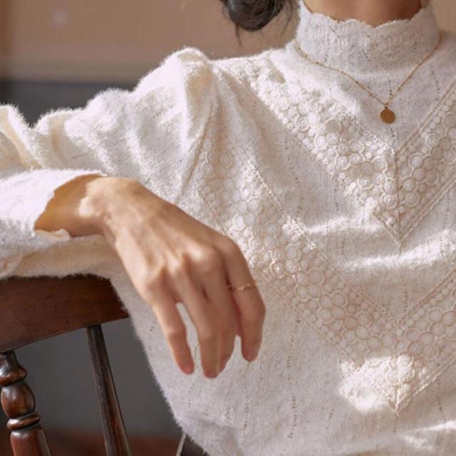 レース トップス 長袖 裏起毛 裏ボア レディース ブラウス ハイネック レーストップス レイヤード レースインナー 長袖 総レース 重ね着 の通販はau Pay マーケット フォーブレス