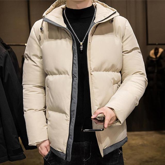全7サイズ*2色 中綿ジャケット 中綿ダウン ブルゾン ハイネック フード付き アウター メンズ 防風 防寒 冬服 中綿入り コート ショート 通勤 通学 20代30代40代50代_2