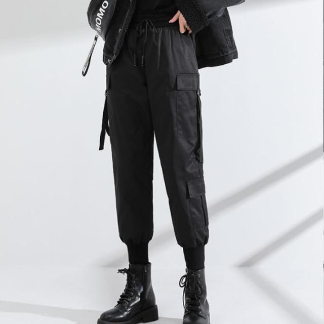 ダウンパンツ 大きいサイズ ダウン90％ カーゴパンツ ウェストゴム レディース おしゃれ 裾リブ ジョガーパンツ 軽量 防寒 通勤 お出かけ アウトドア_4