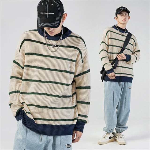 ニット メンズ セーター 長袖 クルーネック トップス 無地 カジュアル 秋 冬 服 新作の通販はau PAY マーケット - fryショップ
