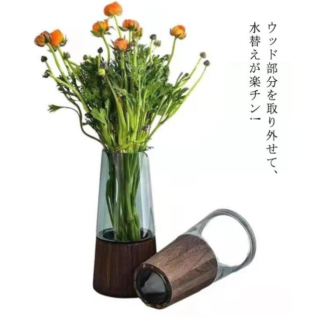 Lサイズ ガラス 円柱 花器 木製 大きい 花瓶 ガラス Sサイズ 無垢 職人のハンドメイド フラワーベース シンプル ガラス 丸 天然木 母のの通販はau Pay マーケット Fryショップ