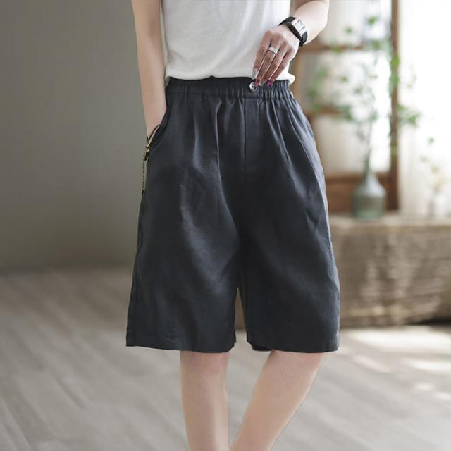 黒 ハーフパンツ ウエストゴム ポケット付き ポケット付き 夏用 レディース ハーフパンツ ショートパンツ ショート