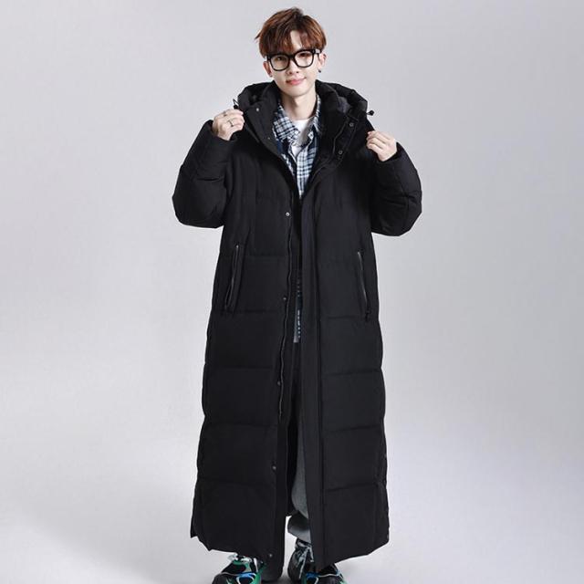 フード付き 超ロング ベンチコート 大きいサイズ ダウンジャケット