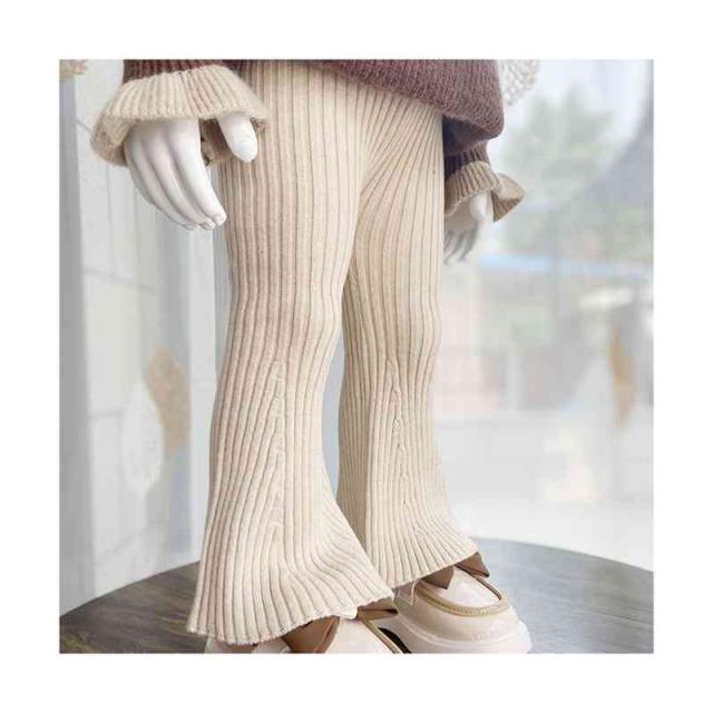 ニットパンツ キッズ フレアパンツ ロングパンツ 春秋 フレア
