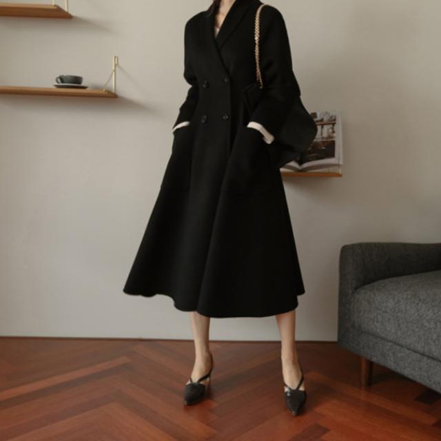 ウールコート ウール 大きいサイズ S ロング丈 コート フレア アウター vネック ロング 30代 50代 L 大きいサイズ 40代 M 冬 XL 上質 アウター お呼ばれドレス レディース ウールコート レディース 大きいサイズ ロング ロング丈 冬 コート