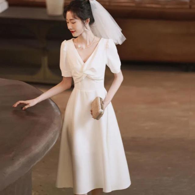 ホワイト フレア ワンピース 結婚式 パーティードレス 韓国 smttdl354_p2.jpg