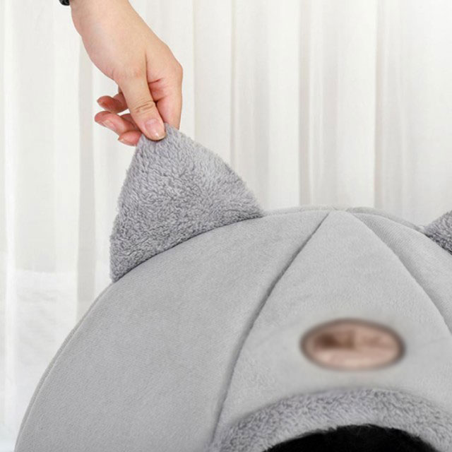 楽天市場】ペットベッド ドーム型 猫 犬 洗える S(38*32cm) ドームハウス クッション ペットハウス 猫用 小型犬用 ネコベッド  キャットハウス 犬用ベッド ペット用寝袋 ペット用品 保温防寒 おしゃれ 暖かい 可愛い ぐっすり眠る 犬猫兼用 滑り止め 柔らかい もこもこ 春  ... [Snughom]犬猫共用【密閉式ベッド】冬用防寒設計 オールシーズン対応 洗えるカバー付き 省猫屋 高密度クッション 小型ペット用