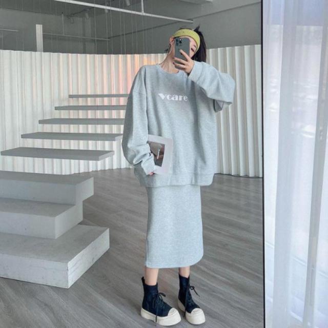 セットアップ パーカー スカート 上下セット マキシスカート ロング