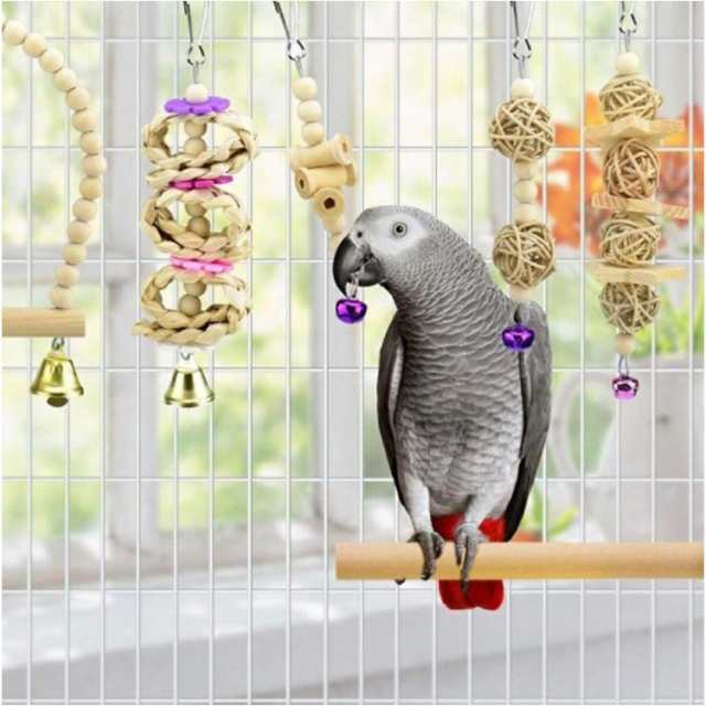 インコ おもちゃ 8点セット 吊り下げ 鳥のおもちゃ バードトイ 小鳥 鳥