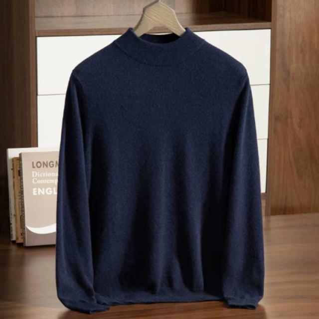 無地 メンズ カシミヤニット ニット 薄手 センター モックネック ニットセーター カシミヤ ハイゲージ プルオーバー 防寒 保温 暖かい カシミヤニット インナー ニット 秋冬 ハイネック フィット ニットプルオーバー スリム ビジネス オフィス 通勤 大きいサイズ 黒 紺