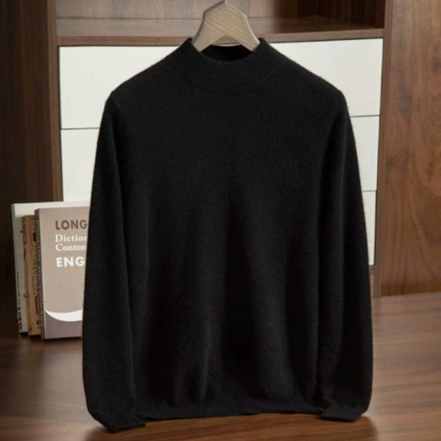 無地 メンズ カシミヤニット ニット 薄手 センター モックネック ニットセーター カシミヤ ハイゲージ プルオーバー 防寒 保温 暖かい カシミヤニット インナー ニット 秋冬 ハイネック フィット ニットプルオーバー スリム ビジネス オフィス 通勤 大きいサイズ 黒 紺