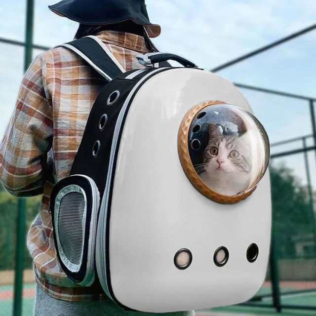 猫 犬 ペット ペットキャリーバッグ リュック 宇宙船 バッグ 猫 窓 犬 ...