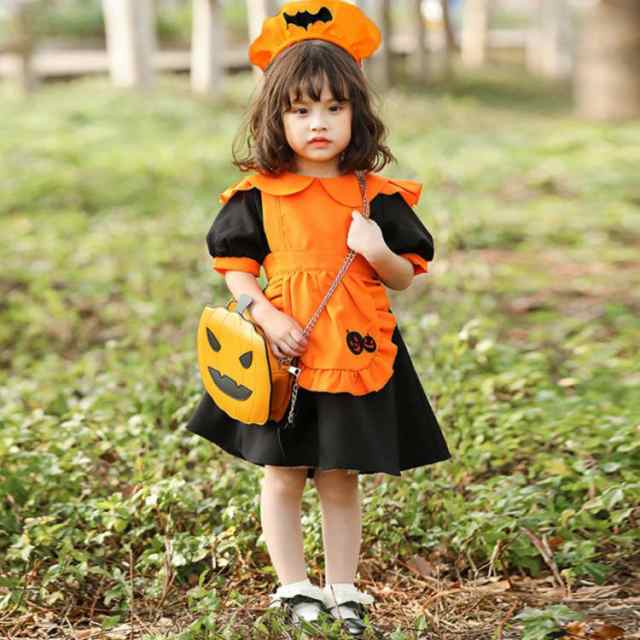 ハロウィン 衣装 子供 コスプレ 3点セット かぼちゃ ベビー 女の子