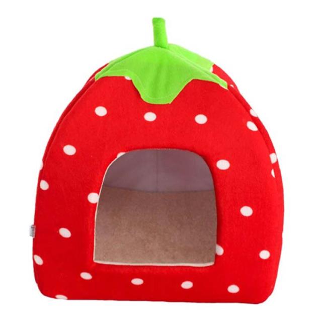 イチゴ ペットベッド 通年 犬 犬ベッド 猫ベッド ペット用 ドーム