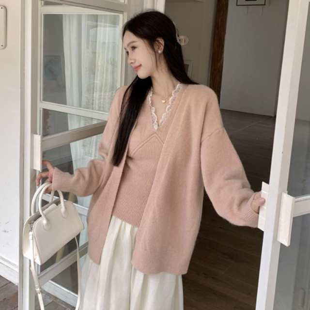 タン TAN TN24SS004 MATT RIBED 2PIECE CARDIGAN タンクトップ