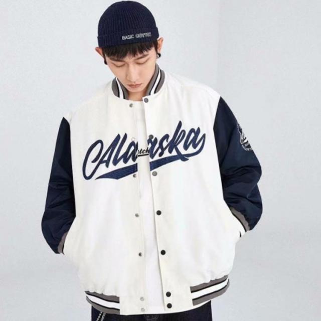 スタジャン メンズ 秋 ジャケット 白 大きいサイズ ジャンパー レディース 男女兼用 ストリート ゆったり おしゃれ カジュアル ゴルフ ワンフォークロージング 1111clothing 中綿 スタジャン メンズ