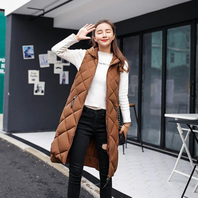 極美品　MICA&DEAL フード付キルトロングベスト　ダウン　キルティング 極美品 MICA&DEAL フード付キルトロングベスト ダウン キルティング