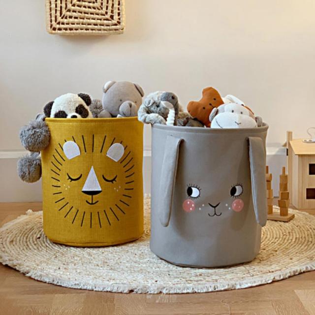 ぬいぐるみ かわいい 【送料無料】ランドリーバスケット 自立 収納