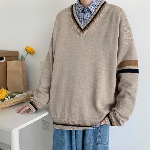 男子 チルデンニット 制服 Vネック 高校生 送料無料 スクールセーター ネイビー ライン入り パフ袖 春 ゆったり 学生服 ニットセータの通販はau Pay マーケット スーパーみやつぼ