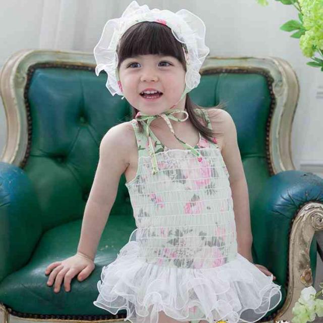 2018夏新作 子供水着 ワンピース水着 花柄プリントビキニ キッズビキニ 女の子ビキニ 可愛い水着 フレアワンピース水着 タンクワンピビキニ その他水着（ジュニア）