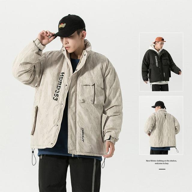 【2020冬新品】メンズファッション ジャケット パーカー  ショート着 ミディ着 韓国 原宿 春秋 冬服 秋冬 厚手 暖かい 山登り スキー ベージュ ブラック