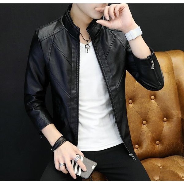 ライダースジャケットPUレザージャケット メンズ 革ジャン ライディング ジャケット アウター きれいめ シンプル 3色 春秋