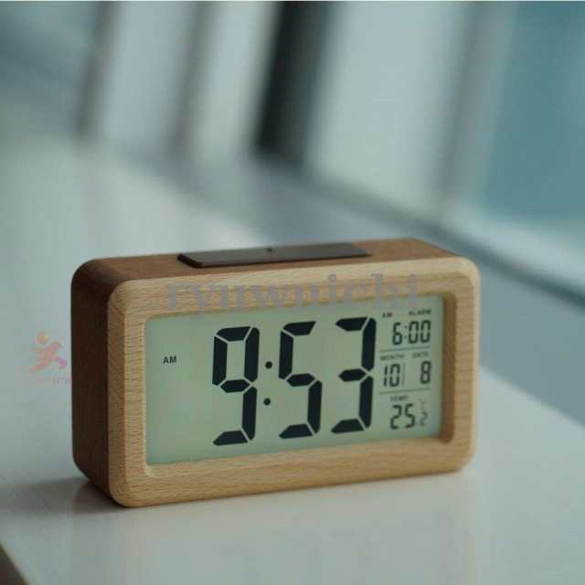 店舗在庫あり 目覚まし時計 置き時計 おしゃれ インテリア 置時計 小さい かわいい 北欧 デジタル 木製 プレゼント 温度計 湿度計付き 電池式  持ち運び おしゃれ 置き時計