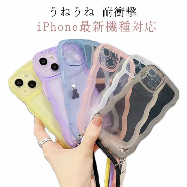 ショルダーストラップ クリアケース 透明 可愛い iPhoneケース