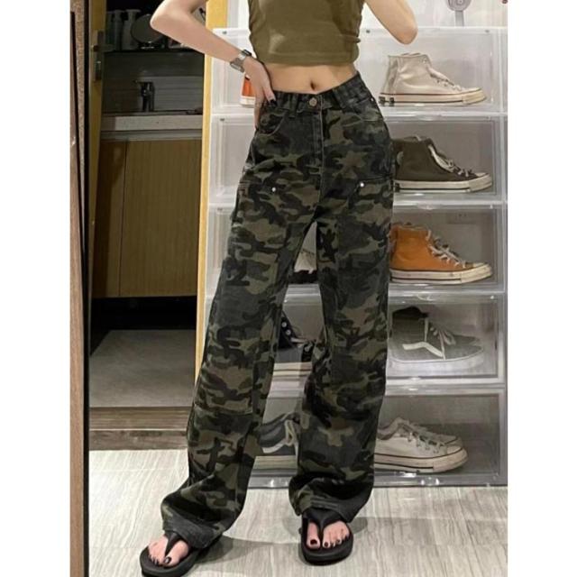 迷彩 カーゴパンツ ミリタリー 韓国 ファッション ミリタリーパンツ カーゴパンツ レディース ストリート ワイド