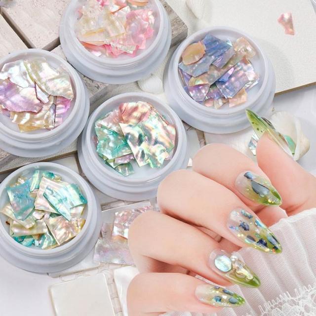 シェルフレーク ネイルパーツ レジン ホワイトオーロラ ネイル