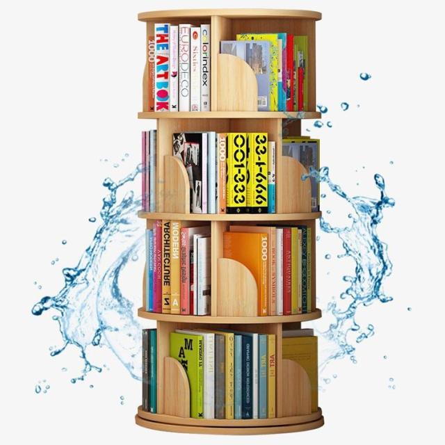 回転式本棚 絵本棚 回転 本棚 4段 コミックラック DVDラック