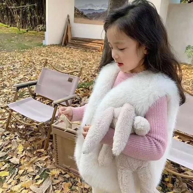 キッズ ファーベスト 白 80 90 100 110 120 130 140 150cm 子供 羽織り 