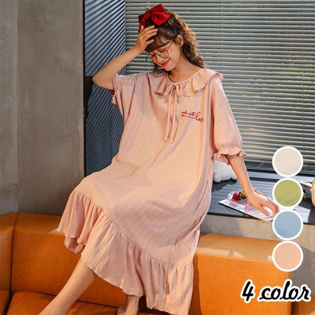 ネグリジェ パジャマ レディース 春夏ワンピース パジャマ 無地 パジャマ 大きいサイズ シャレ フネグリジェ 部屋着 大人可愛い ロング丈の通販はau Pay マーケット Be Free 福岡店