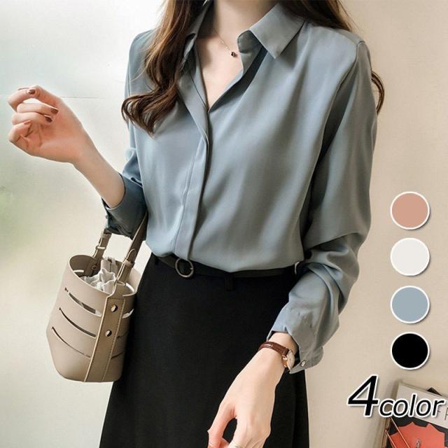 ブラウス レディース 春夏 シフォンシャツブラウス 長袖 オフィス シャツブラウス オシャレトップス Polo襟 ブラウス 着痩せ 通勤 大人 の通販はau Pay マーケット Linelife