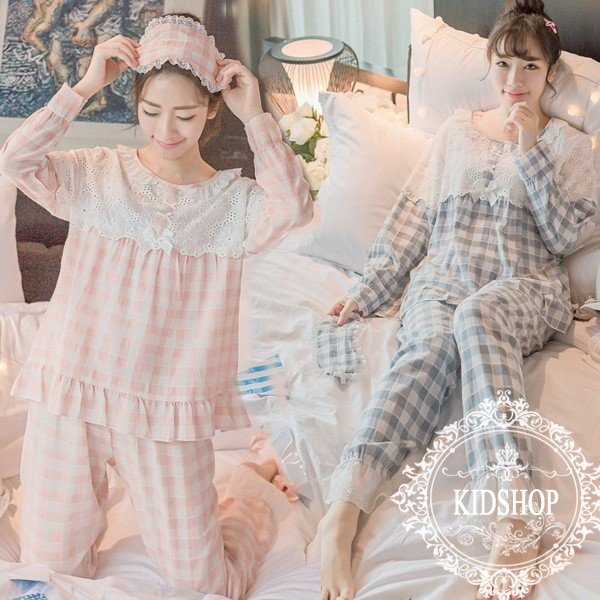 パジャマレディース 前開き春秋レディースルームウエア 部屋着パンツ長袖 綿100 ランジェリー大きいサイズ ナイトウエアブルーピンク 上の通販はau Pay マーケット スーパーみやつぼ