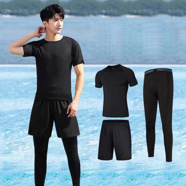 半袖 3点セット 長袖 メンズ レギンス ラッシュガード サーフパンツ