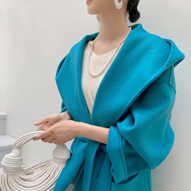 OL 【ウール100%】 きれいめ 上品 ウールコート アウター フード付き