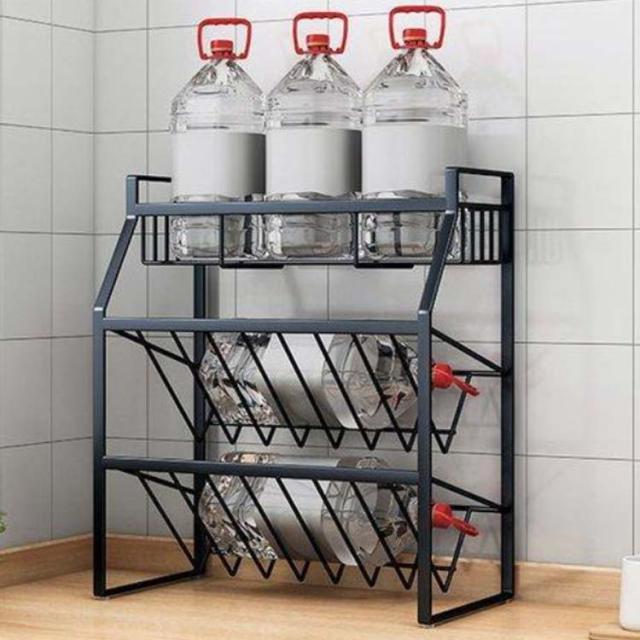 調味料ラック キッチンラック 3段 斜め置き スパイスラック スチール製