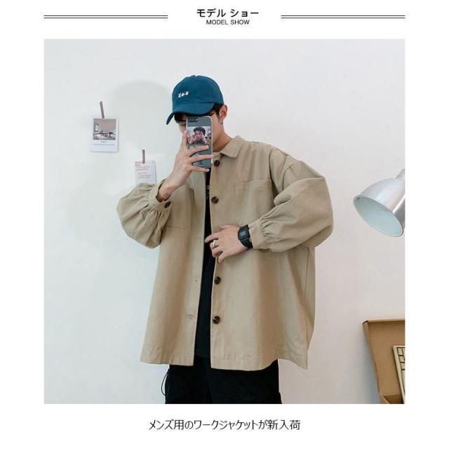 ワークジャケット メンズ ジャケット ゆったり スプリングジャケット レトロ スプリングコート トレンチコート 春秋 アウター 通勤 通学 の通販はau Pay マーケット Rabubi