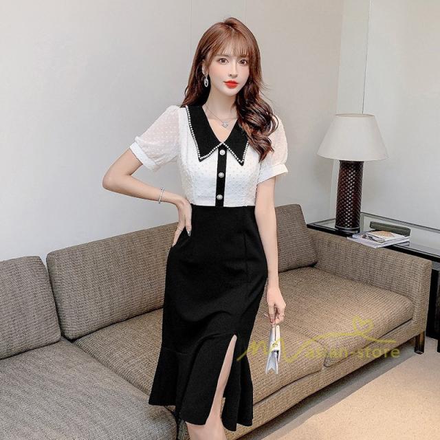 ワンピース レディースワンピース 春夏 ワンピース 半袖ワンピース 韓国風 シャツワンピース 40代 大人パーティードレス 二次会同窓の通販はau Pay マーケット Greensmile