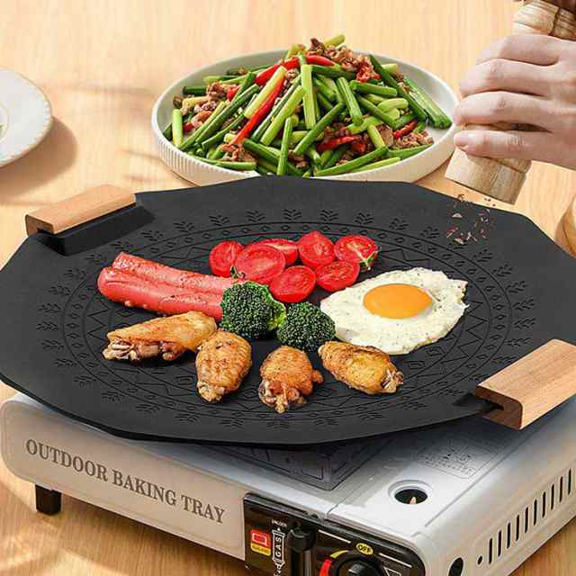 直径35CM グリドル 鉄板 丸型 韓国 グリル グリルパン ステーキ 焼肉