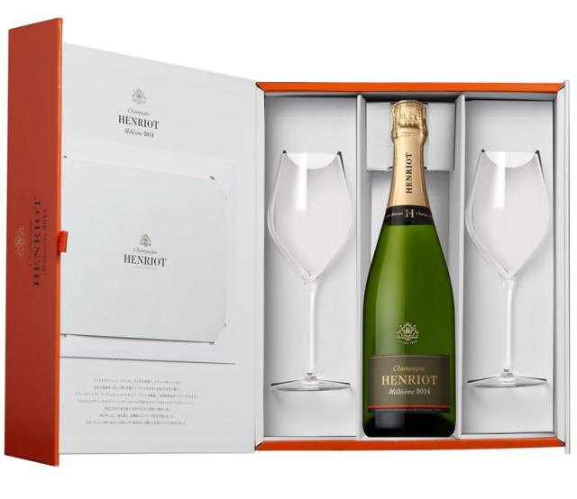 Henriot Millesime 2014 3本セット 〇アンリオ ブリュット ミレジメ (グラスセット) [2014] 750ml 泡白