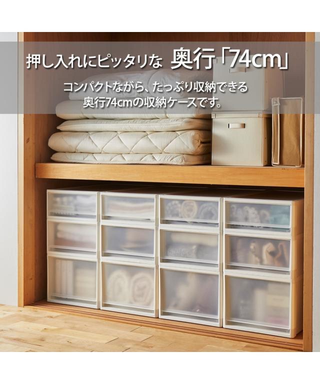 【日本製】押入れにぴったりな奥行74cmのクリアケース Sサイズ4個セット ニッセン nissen_2