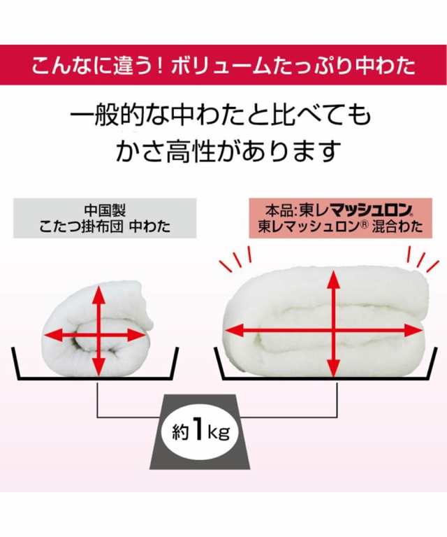 こたつ 掛布団 こたつ布団 日本製 大判 ベルダ ブルー系/レッド系