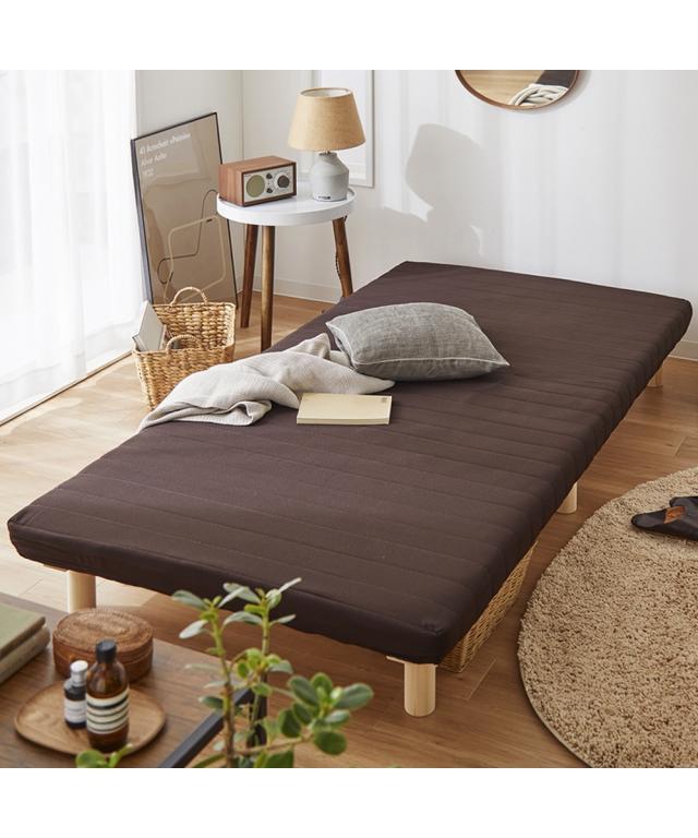 ベッド 高反発 ウレタン 脚付き マットレス ネイビー/ブラウン/ホワイト セミダブル ニッセン nissenの通販は