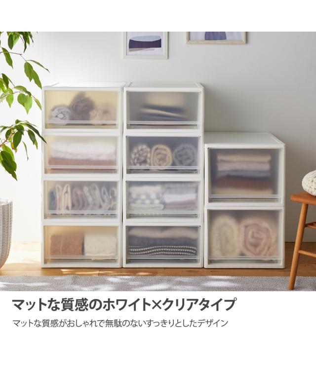 ケース クリア セット 日本製 クローゼットにぴったり 奥行53cm Mサイズ4個セット ニッセン nissen_3
