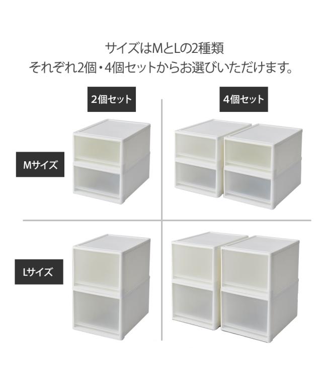 ケース クリア セット 日本製 クローゼットにぴったり 奥行53cm Mサイズ4個セット ニッセン nissen_11