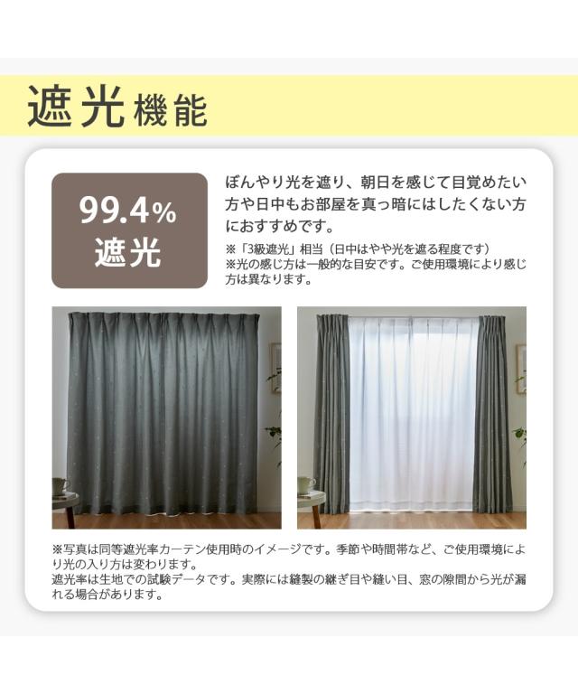 カーテン レース セット いちご柄遮光 ＆レース4枚セット 幅100