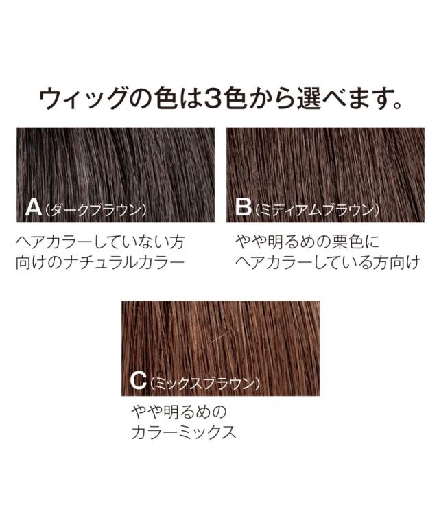 選べる人毛ヘアピース ショート ミディアムヘア やや明るい栗色